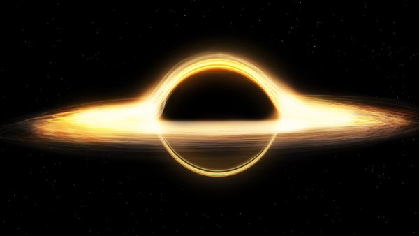 Black hole and a disk of glowing plasma