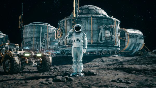 In space 