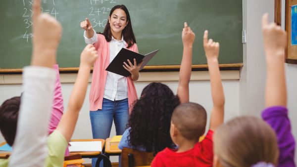 The teacher in the classroom 