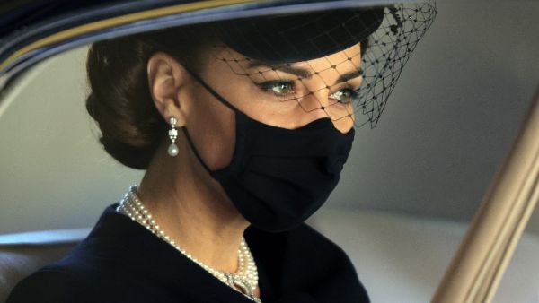  Britain's Catherine, Duchess of Cambridge, attends the funeral of Britain's Prince Philip