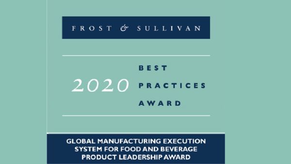 AVEVA Recognized with Frost &amp; Sullivan 2020 Product Leadership Award for its Manufacturing Execution System in the Global Food &amp; Beverage Industry