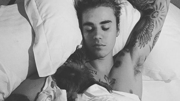 Justin Bieber with dogs