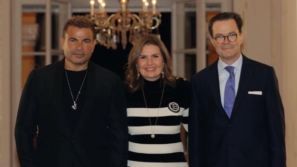 French Ambassador in Egypt Hosts Amr Diab and Youssra in What He Called 'An Evening of Music and Culture'