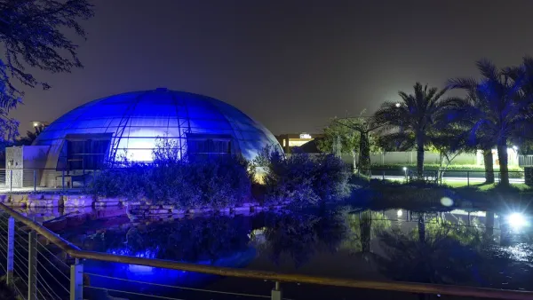 The Sustainable City Lights Up Its Green Biodomes Blue To Mark Autism Awareness Month