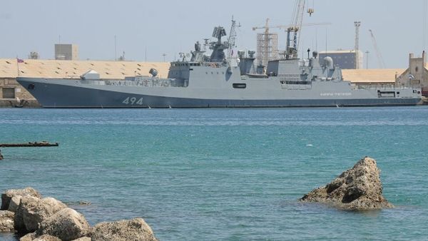 سفينة حربية روسية في ميناء بورتسودان