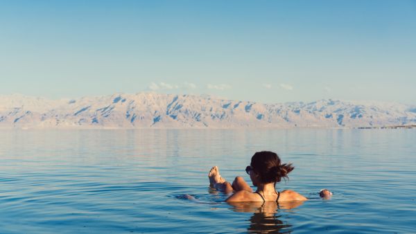 Relaxing in the Dead Sea 