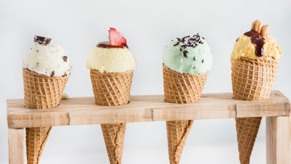 Ice cream healthy with fruits and nuts