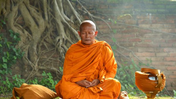 Buddhist monk in meditation