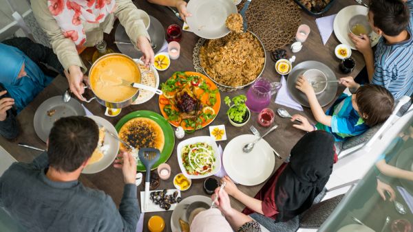 At the dinner table in Ramadan