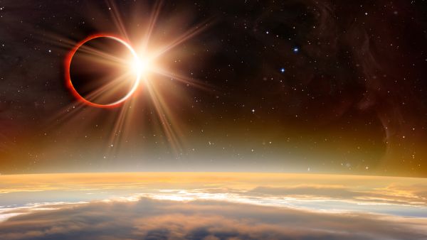 Solar Eclipse "Elements of this image furnished by NASA 
