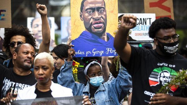 Hundreds of people remember George Floyd