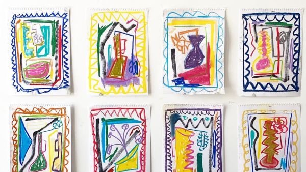 4/21 studies 29 x 21 cm Oil pastels on paper by Nasser Almulhim