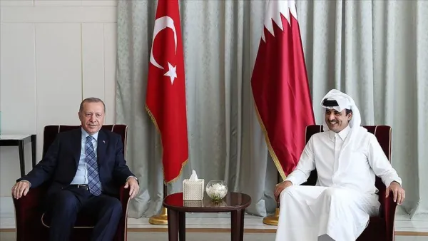  الرئيس التركي رجب طيب أردوغان، مع أمير قطر الشيخ تميم بن حمد آل ثاني