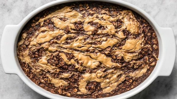  شوفان مخبوز بزبدة الفول السوداني