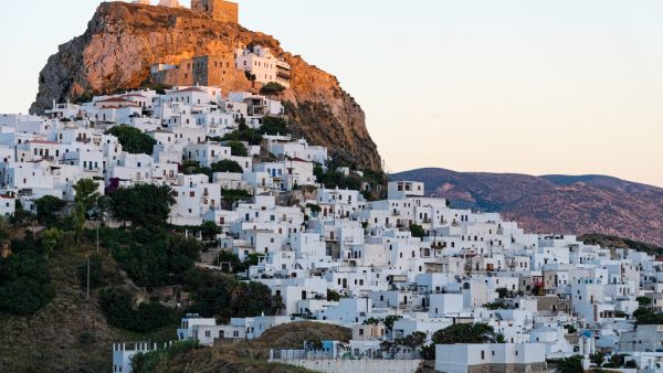 Distant view of Skyros town or Chora