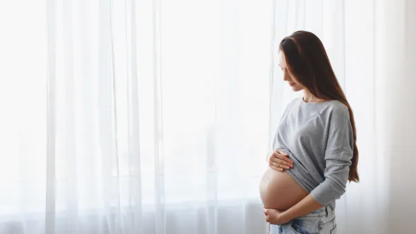 Young beautiful pregnant woman 