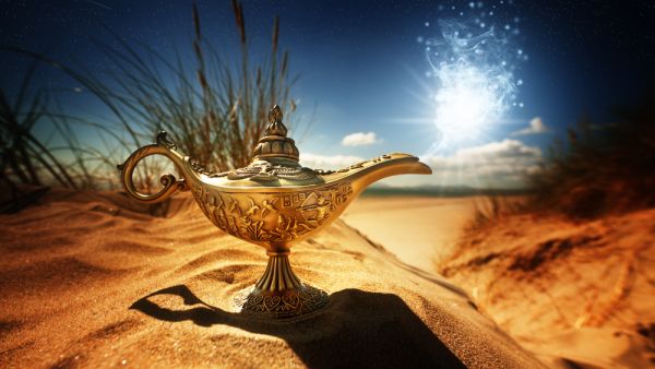 Magic lamp in the desert 