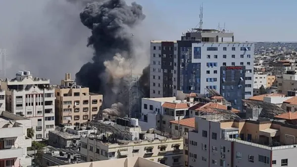 قصف برج الجلاء في غزة