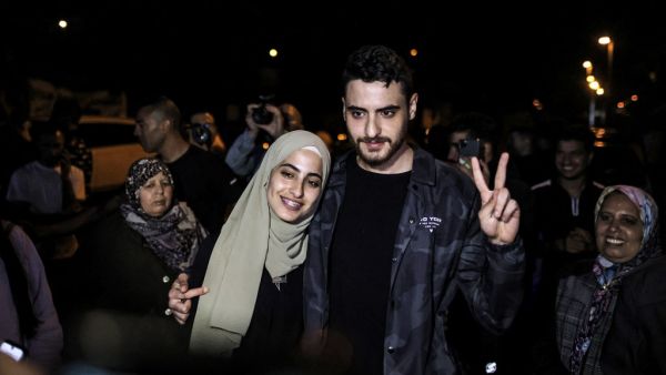 Palestinian activist twin were released from jail yesterday.