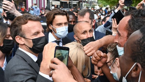 French President Macron slapped in face by member of public
