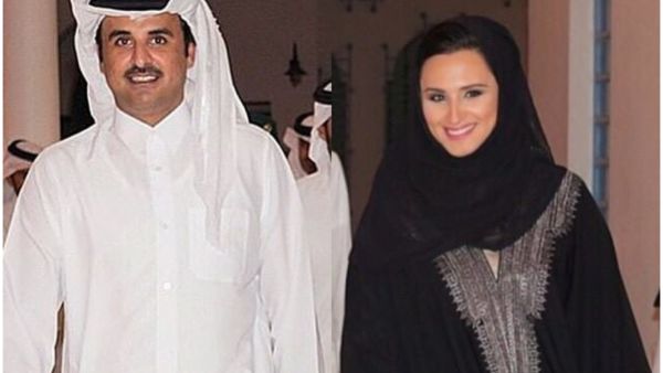 الشيخ تميم مع زوجته الشيخة جواهر 