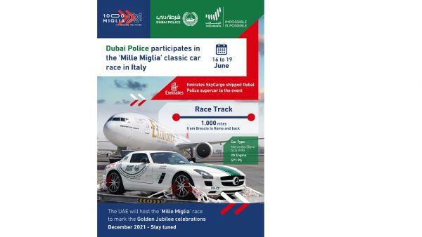 Dubai Police Represents The Emirates In ‘Mille Miglia’ Classic Car Race In Italy 