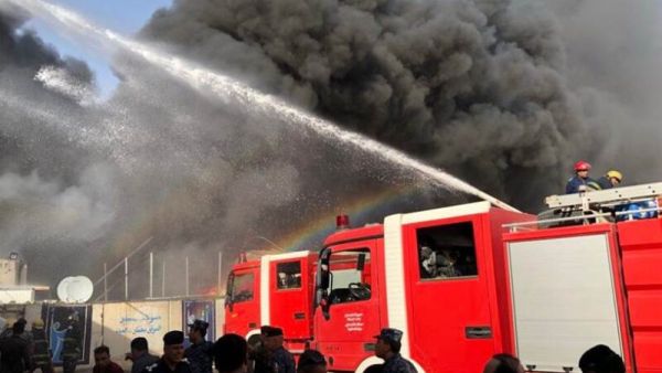 حريق كبير في فندق في منطقة الروشة