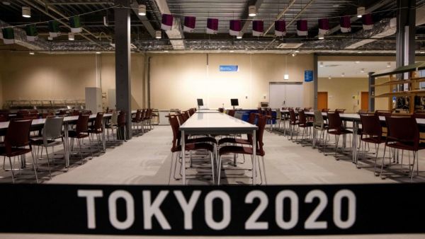 A view of the main dining hall of the Olympic Village during a media tour of the Tokyo 2020 Olympic and Paralympic Village in Tokyo on June 20, 2021. (Photo: Behrouz MEHRI / AFP)