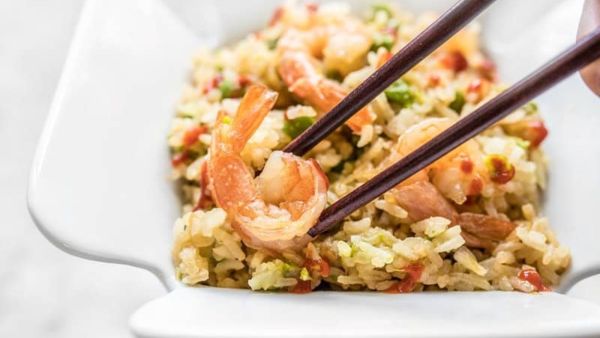 جمبري ترياكي بالأرز 