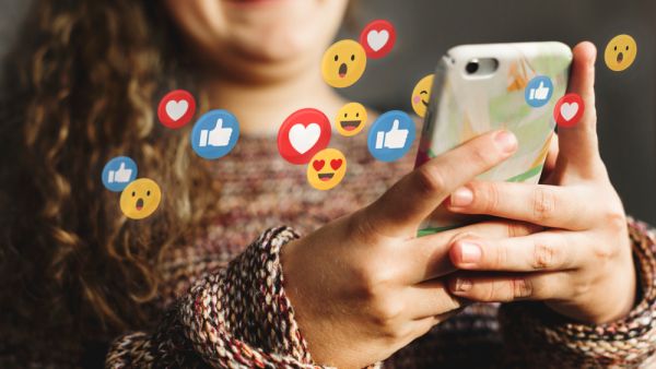Girl watching a social media live stream