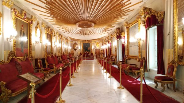 Interior shot of throne hall at prince Mohamed Ali Tawfik palace in manyl rhoda island