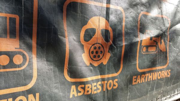 Asbestos warning signtage 