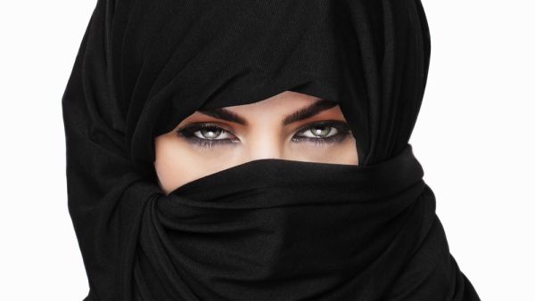 Beautiful girl wearing burqa