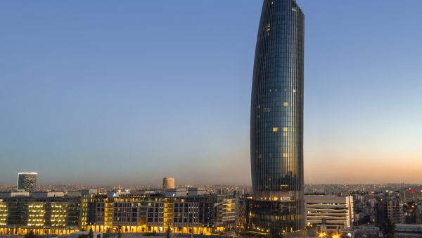 sunset on Rotana Hotel at abdali area Amman , Jordan