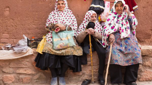  some women in the ancient village of Abyaneh, near Kashan, in Iran