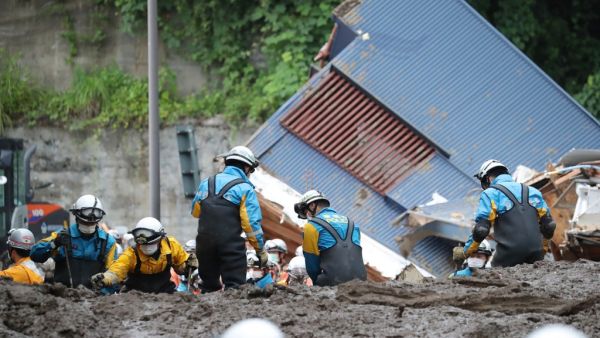 Japanese Rescuers searching for 80 people after devastating landslides