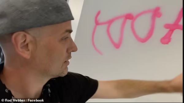 Webber documented his act of vandalism in a Facebook Live