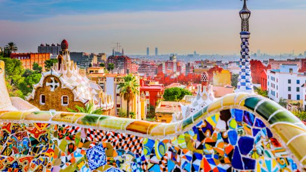 Park guell colors in Barcelona, Spain 