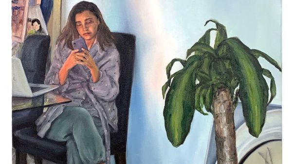 Tic Tok, oil on canvas by Nada Elkalaawy