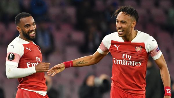Alexander Lacazette (L) and Pierre-Emerick Aubameyang (Photo: AFP)