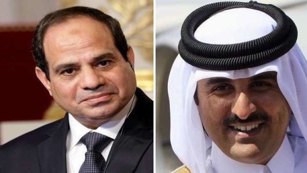 الرئيس المصري عبد الفتاح السيسي وأمير قطر تميم بن حمد آل ثاني