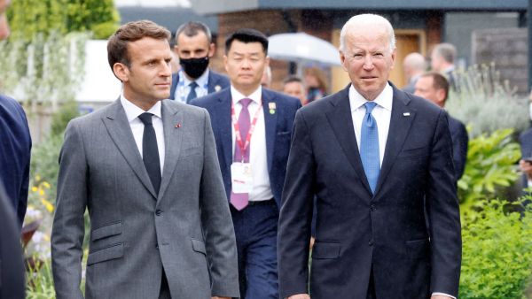Emmanuel Macron (Left) and Joe Biden