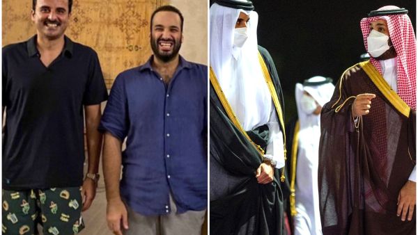 محمد بن سلمان والأمير تميم بن حمد محمد بن سلمان والأمير تميم بن حمد
