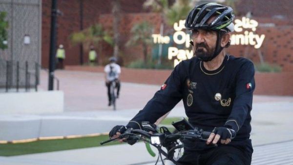 Sheikh Mohammed bin Rashid Al Maktoum, Vice-President and Prime Minister of the UAE and Ruler of Dubai took a bike tour of the Expo 2020 Dubai on September 12, as the world eagerly awaits the launch of the mega-event next month