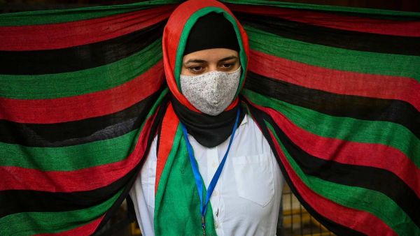 Afghan residing in India protest against Taliban rule. 