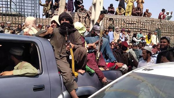 A vehicle carrying Taleban militants in Jalalabad