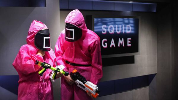 Netflix's smash hit "Squid Game," at the Korean Cultural Center in Abu Dhabi on Tuesday. | AFP-JIJI
