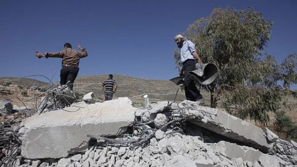 The remains of a mosque destroyed by the Israeli army