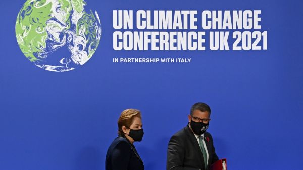 Britain's COP26 President Alok Sharma (R) and Executive secretary of the United Nations Framework Convention on Climate Change, Mexican politician Patricia Espinosa, leave after attending a joint press conference during the COP26 UN Climate Change Conference in Glasgow, Scotland on October 31, 2021. Paul ELLIS / AFP The UN Climate Change Conference, also knowns as COP26, began in Glasgow, Scotland, on Sunday