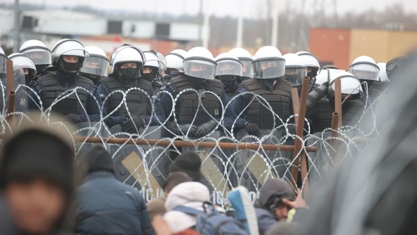 Western countries have accused the Belarusian regime, which is backed by Russia, of engineering the crisis in retaliation against EU sanctions, charges that Minsk has denied. (Photo by Leonid SHCHEGLOV / BELTA / AFP) US confirms working on Belarus sanctions amid migrant crisis